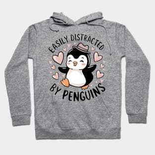 Easily Distracted by Penguins Hoodie